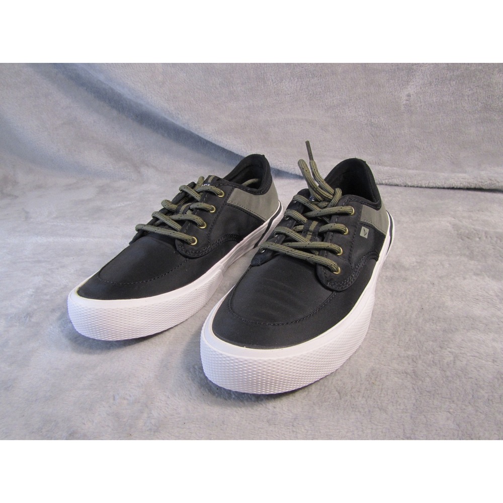 Sperry Top-Sider Kids Black Olive Green Memory Foam Sneakers Size 4.5M STK265256